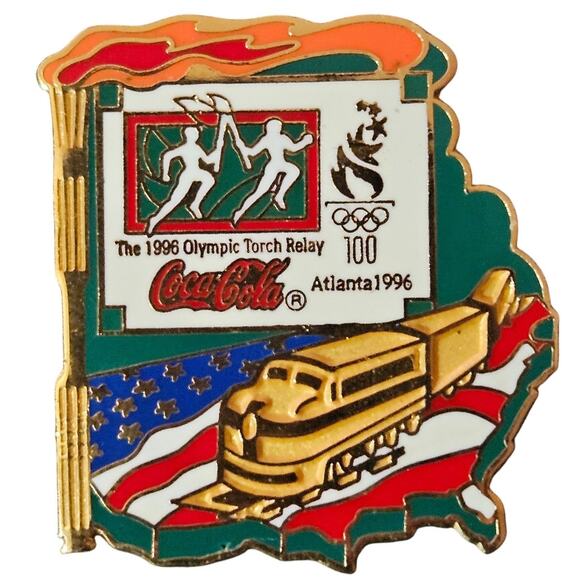 1996 Alanta Olympic Torch Relay Pin 611284 - Picture 1 of 2